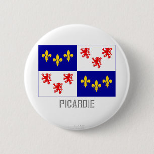Picardie flagga med namn knapp