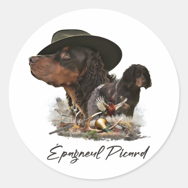 Picardy Spain , jaktsäsongen Runt Klistermärke (Framsida)