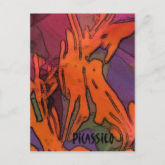 PiCassieO:s färgstarka fet konsthantkort Vykort