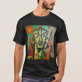 Picasso abstrakt konst manlig design t shirt