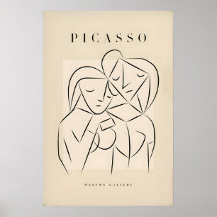 Picasso Abstrakt Par Älskande Ombord Linje Konst Poster