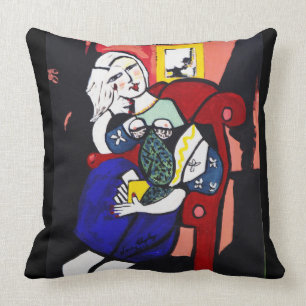 PICASSO AV DEN NORA FLICKAN MED BOKEN KUDDE