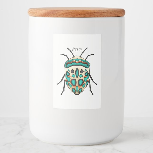 Picasso bug cartoon illustration  mat etikett (Framsida)