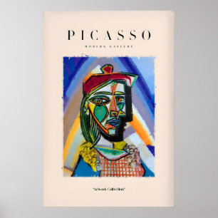 Picasso byst porträtt abstrakt konsttryck färgrik poster