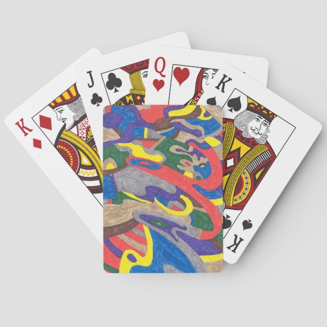 "Picasso Cat" Abstrakt Art Spel Kort (Baksidan)
