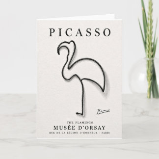 Picasso Flamingo Tryck | Minimalistisk Flamingo Ko Kort
