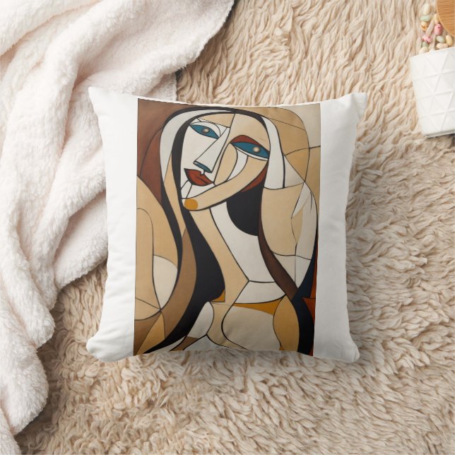 "Picasso-inspirerad Femme Pillow" Kudde (Filt)