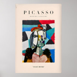 Picasso Kvinna Beret Abstrakt Porträtt Konsttryck Poster