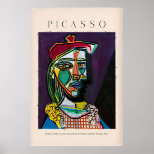 Picasso Kvinna Beret Rutig Klänning Marie Thérèse9 Poster