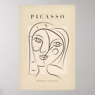 Picasso leende dubbel ansikte abstrakt porträtt li poster