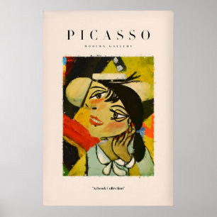 Picasso Leende Kvinna Abstrakt Porträtt Affisch