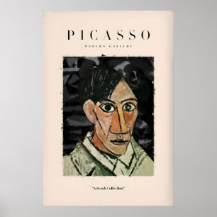 Picasso Man Porträtt Kubistisk Stil Konsttryck Mod Poster