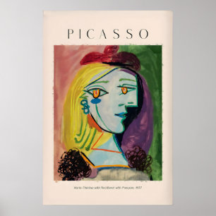 Picasso Marie Thérèse röd baret pompom937 Porträtt Poster