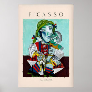Picasso Maya med docka938 Porträtt tryck Barn