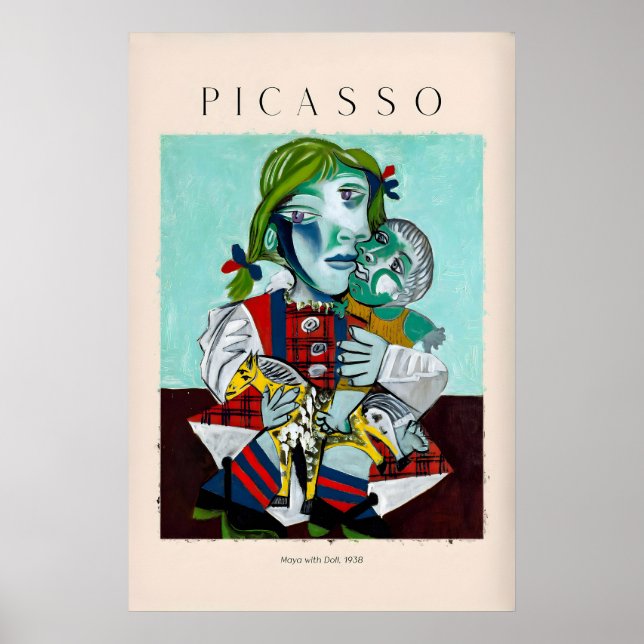 Picasso Maya med docka938 Porträtt tryck Barn (Framsidan)
