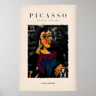 Picasso sittande kvinna kubistiskt porträtt konstt poster