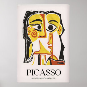 Picasso stilisert porträtt Jacqueline962 Abstrakt Poster