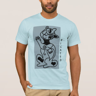 PICATTO-svart på blått T Shirt