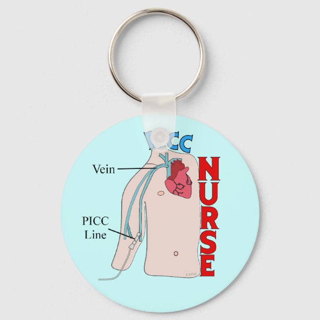 PICC Line Nurse Anatomical Design Gifts Nyckelring (Framsida)