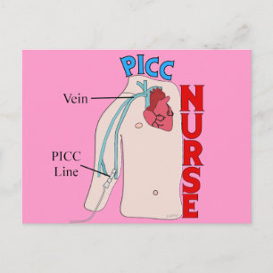 PICC Line Nurse Anatomical Design Gifts Vykort
