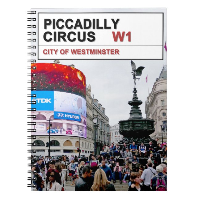 Piccadilly Circus London Anteckningsbok (Framsidan)
