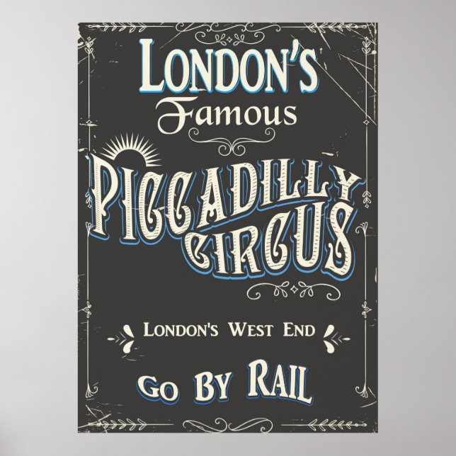 Piccadilly Circus London vintage affisch (Framsidan)