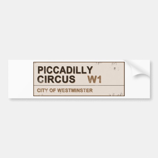 Piccadilly Circus London - Vintage Bildekal (Framsidan)