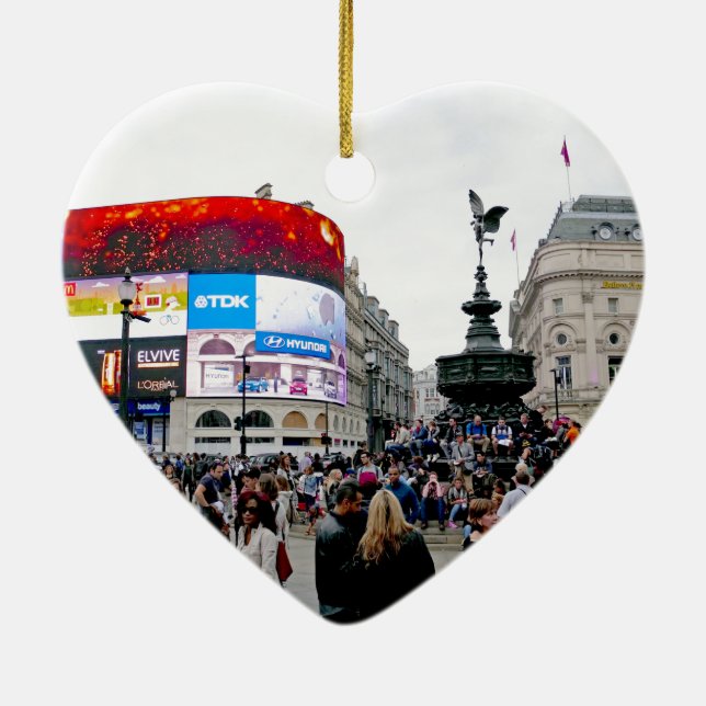 Piccadilly Circus - Professionell foto Julgransprydnad Keramik (Baksidan)