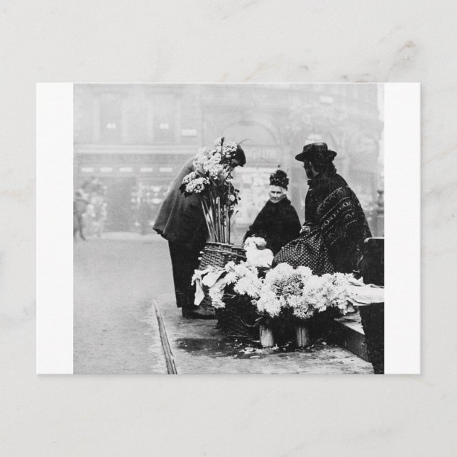 Piccadilly London blomseller, 1904 England Vykort (Framsida)
