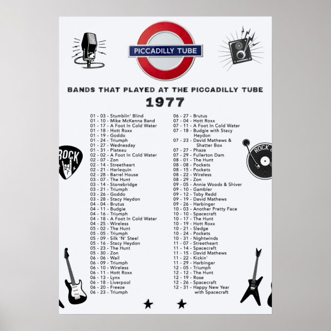 Piccadilly Tube - 1977 Poster (Framsidan)