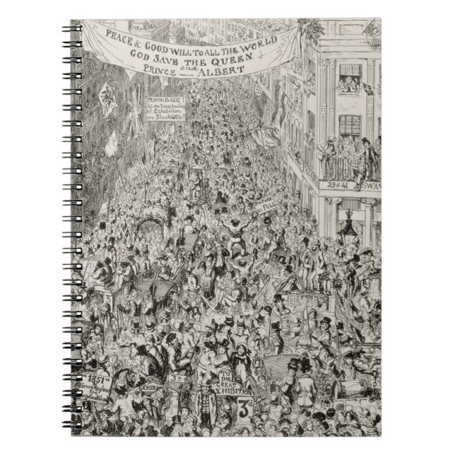 Piccadilly under den underbara utställningen, 1851 anteckningsbok (Framsidan)