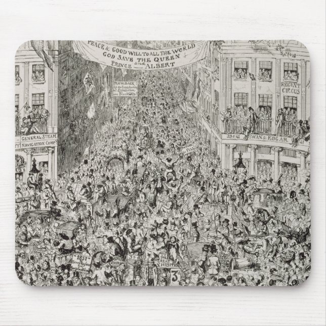 Piccadilly under den underbara utställningen, 1851 musmatta (Framsidan)