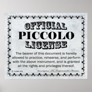 Piccolo-licens Poster