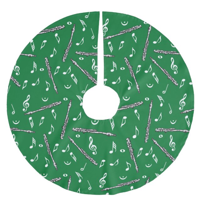Piccolo Music Note Mönster Julgransmatta Borstad Polyester (Framsidan)