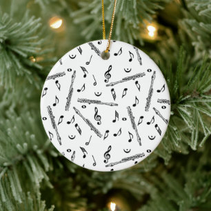 Piccolo Music Note Mönster Julgransprydnad Keramik