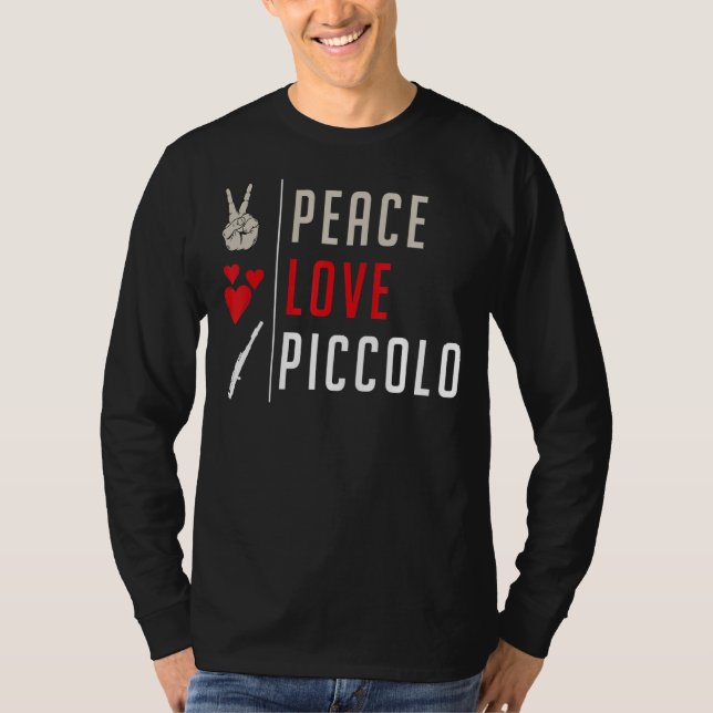 Piccolo Musical Instrument Piccolo Play i Kärlek T Shirt (Framsida)