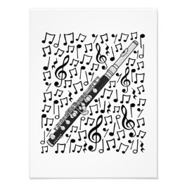 Piccolo Musik noter Woodwind Music Teacher Fototryck