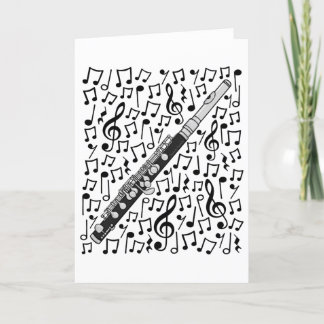 Piccolo Musik noter Woodwind Music Teacher Helgkort