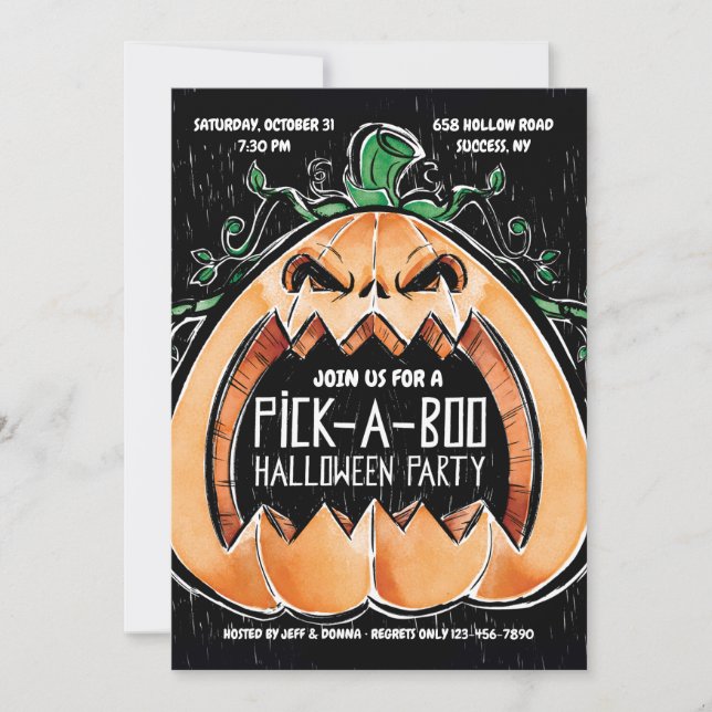 Pick-A-Boo Halloweenfest Inbjudningar (Framsida)
