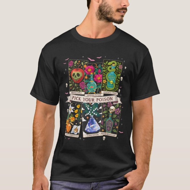 Pick Your Poisons Funny Drink Me Potions Happy Hal T Shirt (Framsida)