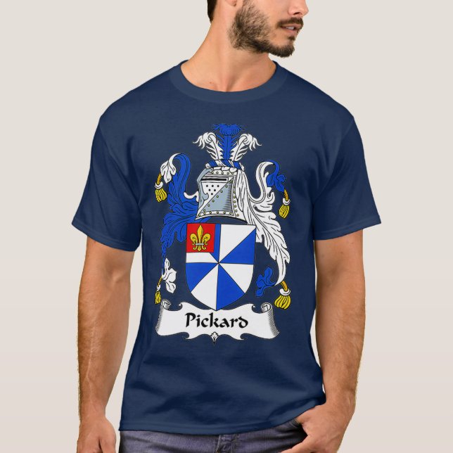 Pickard Jackar Arm Family Crest T Shirt (Framsida)