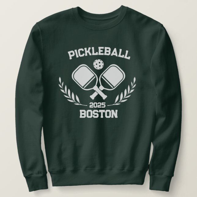Pickelball Boston 2025 Anpassningsbar Lång Ärmad Tröja (Design framsida)