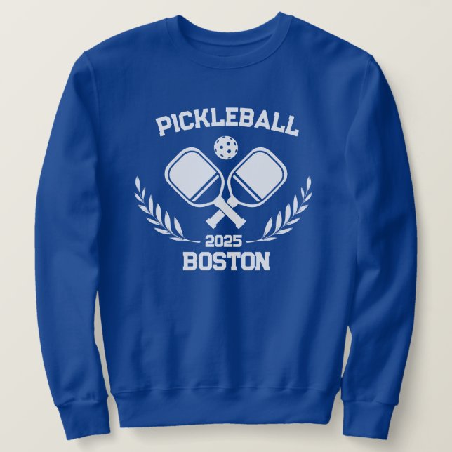 Pickelball Boston 2025 Anpassningsbar Lång Ärmad Tröja (Design framsida)