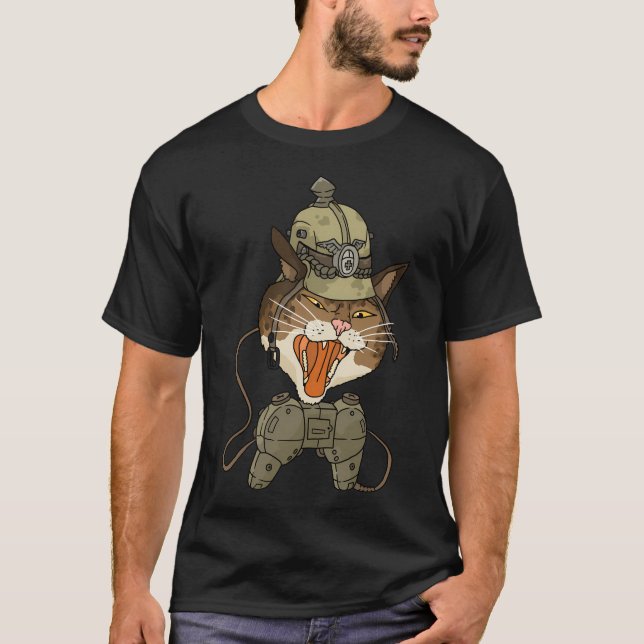 Pickelhaube German Ww1-spelkatt. T Shirt (Framsida)