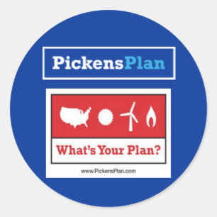 Pickens Plan Stickers Runt Klistermärke