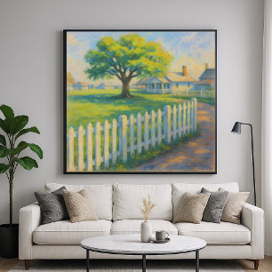 Picket Träd - Pastel Painting Stil Ligcape Art Poster