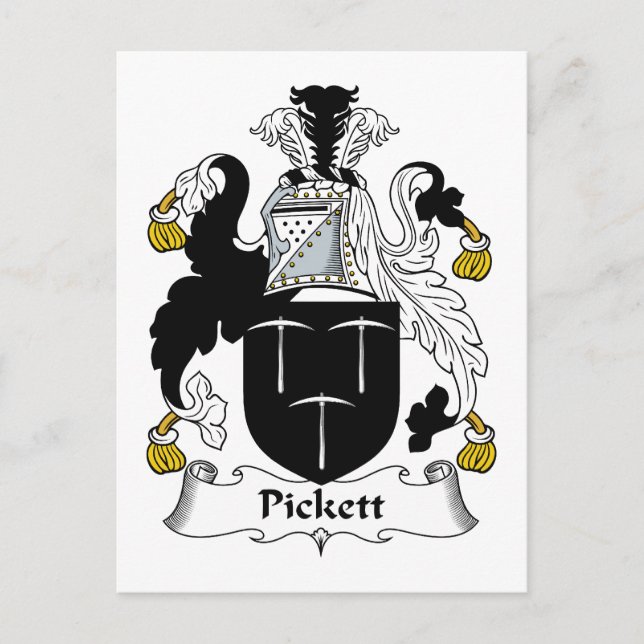 Pickett Family Crest Vykort (Framsida)