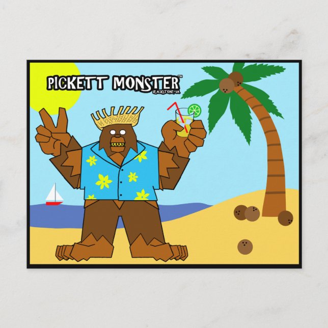 PICKETT MONSTER - STRANDMONSTER VYKORT (Framsida)