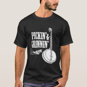 Pickin Grinnin Banjo Spelande T Shirt