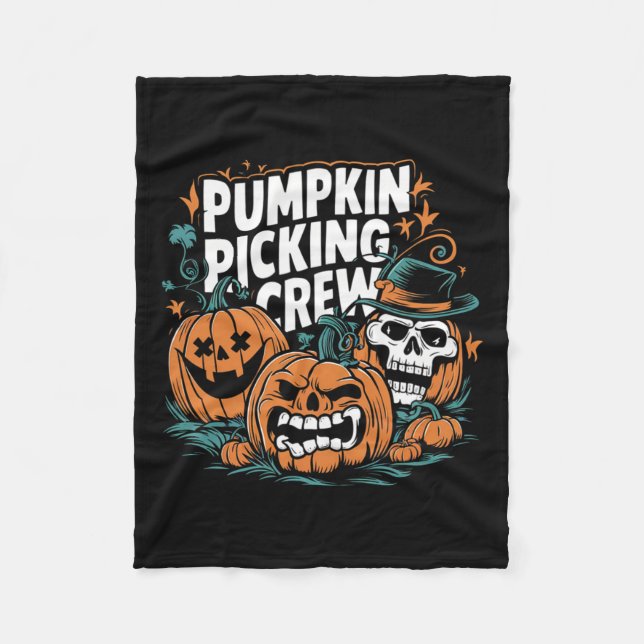 Picking Crew Funny Pumpkin Patch Halloween Costume Fleecefilt (Framsidan)
